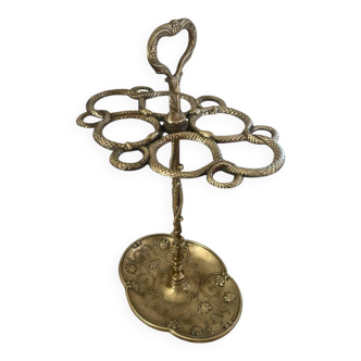 Art Nouveau style solid brass umbrella stand