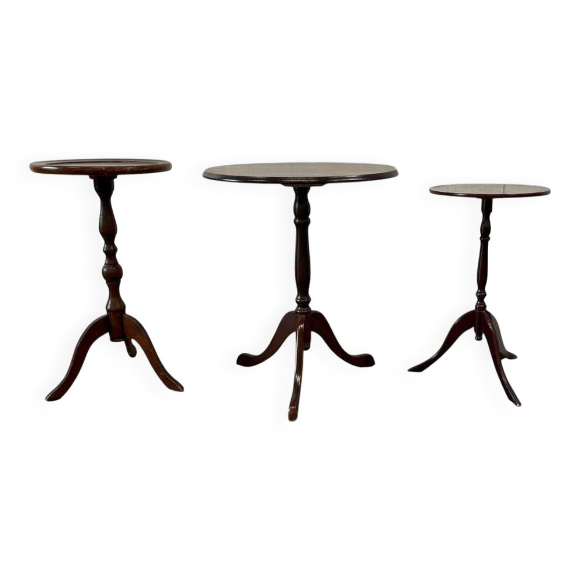 Table d'appoint ronde vintage en bois / guéridon / support