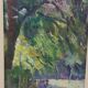 Oil painting on panel early 1900 landscape impressionist frame