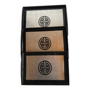 3 plateaux laqués vietnamiens