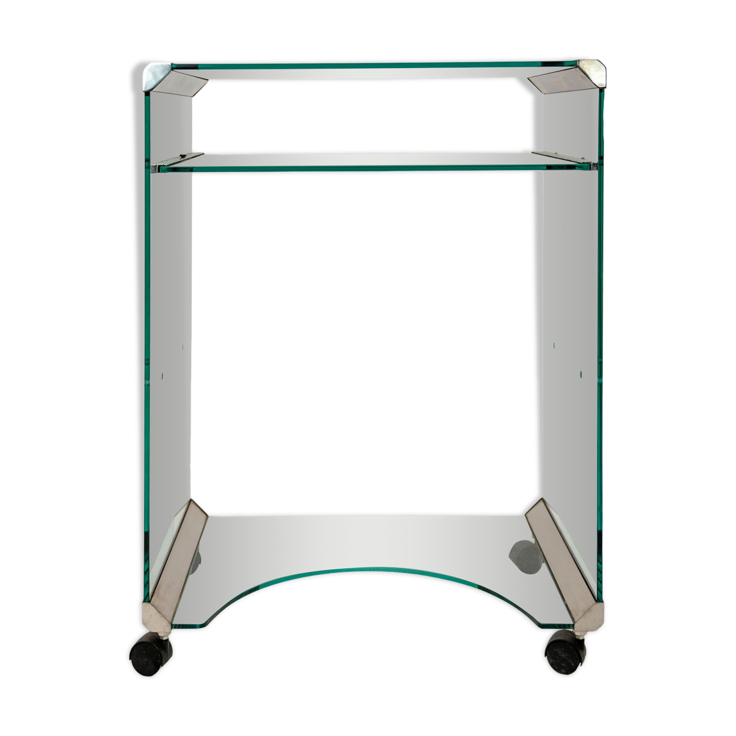 Bureau d'appoint en verre Galotti & Radice Italie 1980