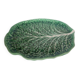 Majolica cabbage dish leaf green ceramic plate marked secla portugal