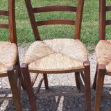6 antique mulched chairs