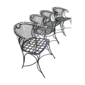 6 fauteuils jardin fer forgé