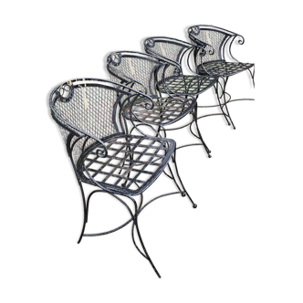 Wrought iron garden armchair