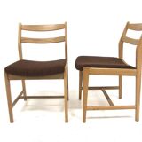 Set of 2 Scandinavian oak chairs, Sweden, 1970.