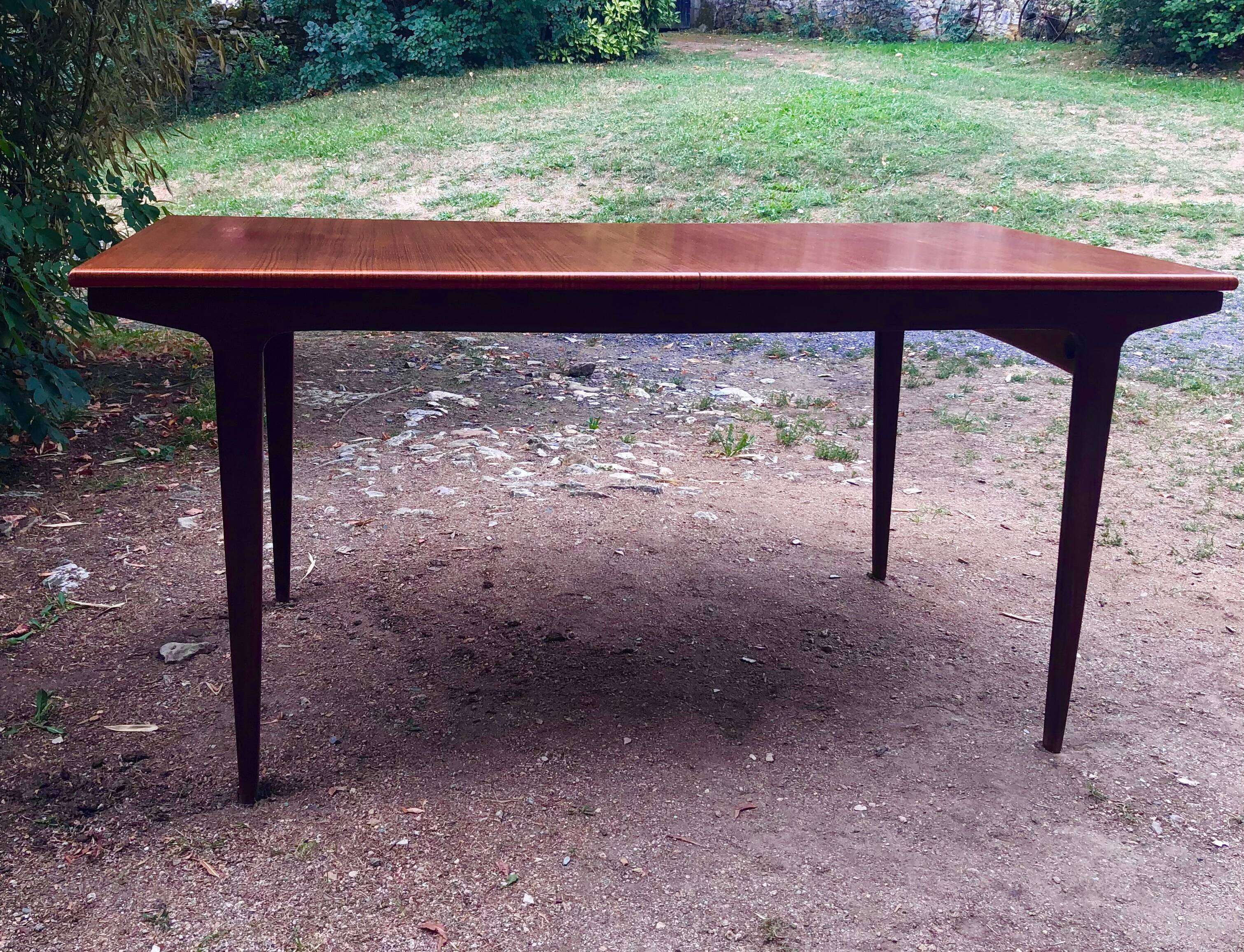 Teak table and exotic wood made in France