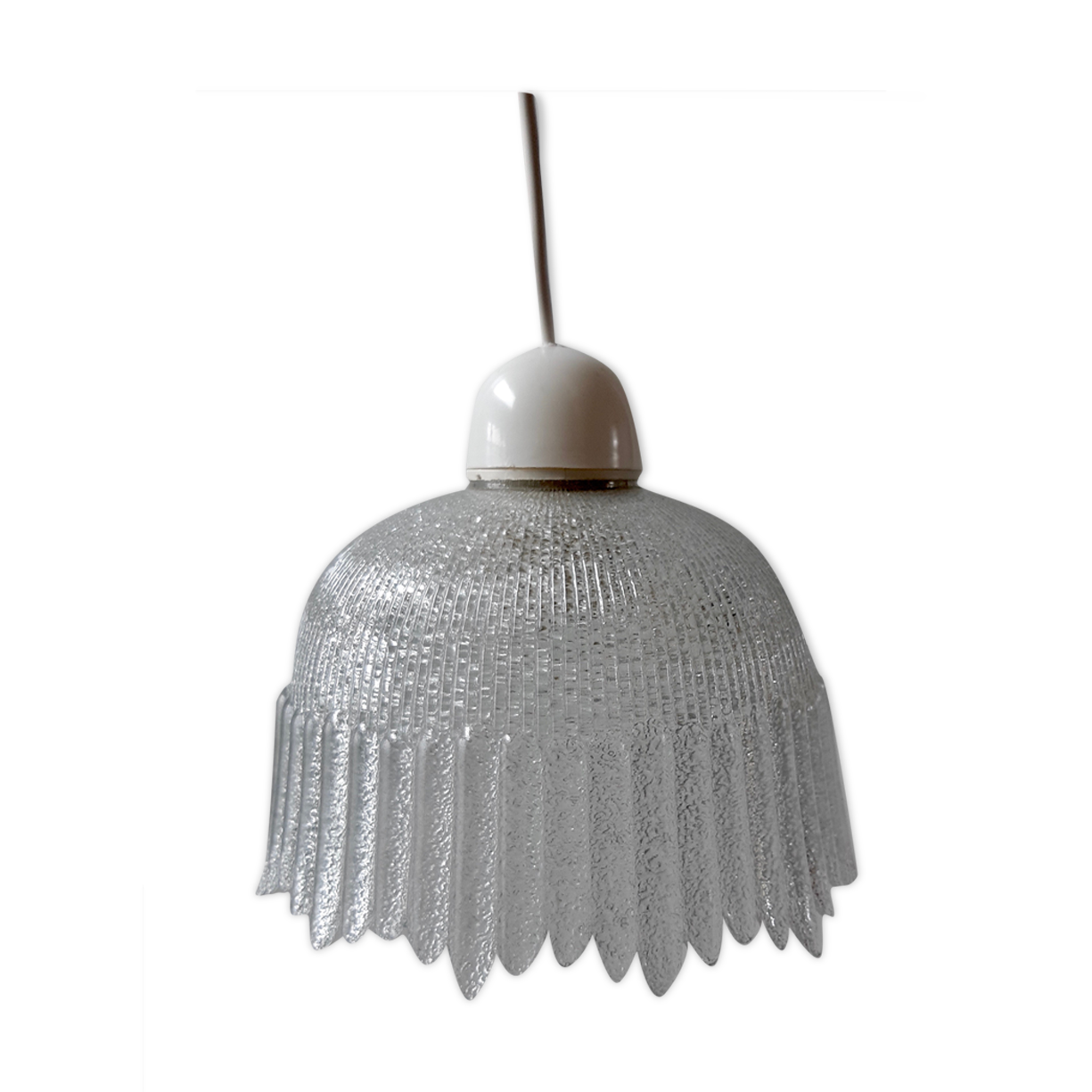 Frosted glass hanging lamp 50s