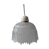 Frosted glass hanging lamp 50s