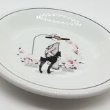 Lot of 2 plates woman to dog