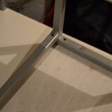 Set of 4 vintage metal and wood chairs from the 1990s.