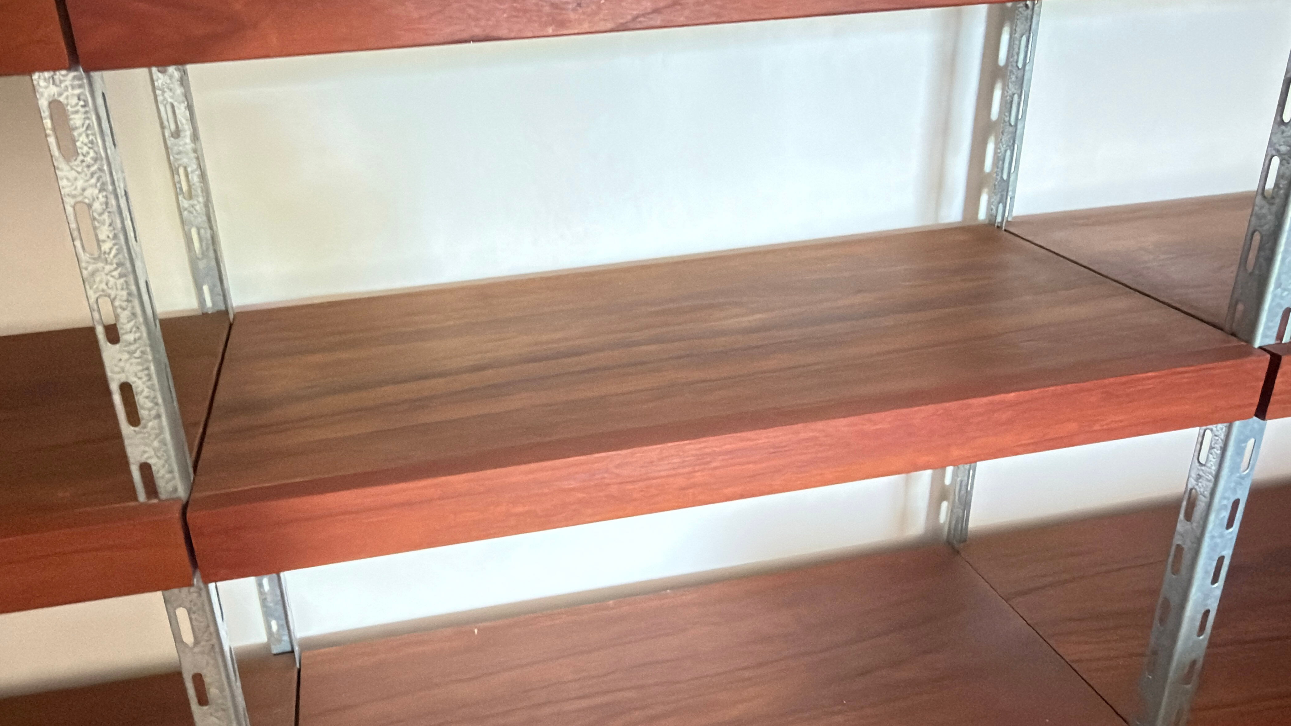 Modular library -- Teak & Galvanised steel structure