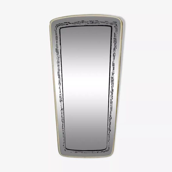 Miroir rétroviseur et sérigraphié au contour doré et liseré noir