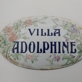 Enamelled and domed plaque Villa Adolphine