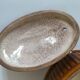 Small vintage oval terrine in caramel ceramic