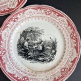 Set of 8 "Month" ceramic talking plates Digoin Sarreguemines