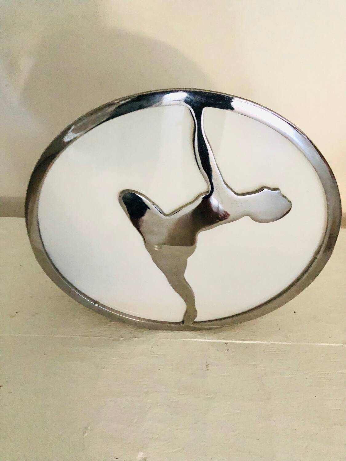 Round wall lamp metal opalescent art deco glass