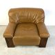 Fauteuil en cuir brutaliste, années 1960