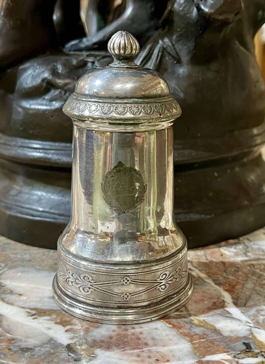 Silver-plated metal pepper mill by Christofle - early 20th century