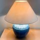 Louis Drimmer French ceramic lamp – blue glazed base, 1980s, France