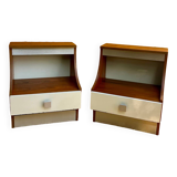 Duo of illuminated bedside tables from the 1970s