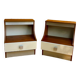 Duo tables de chevet éclairants space age 1970