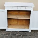 Buffet parisien 2 portes en bois peint en blanc, 1940