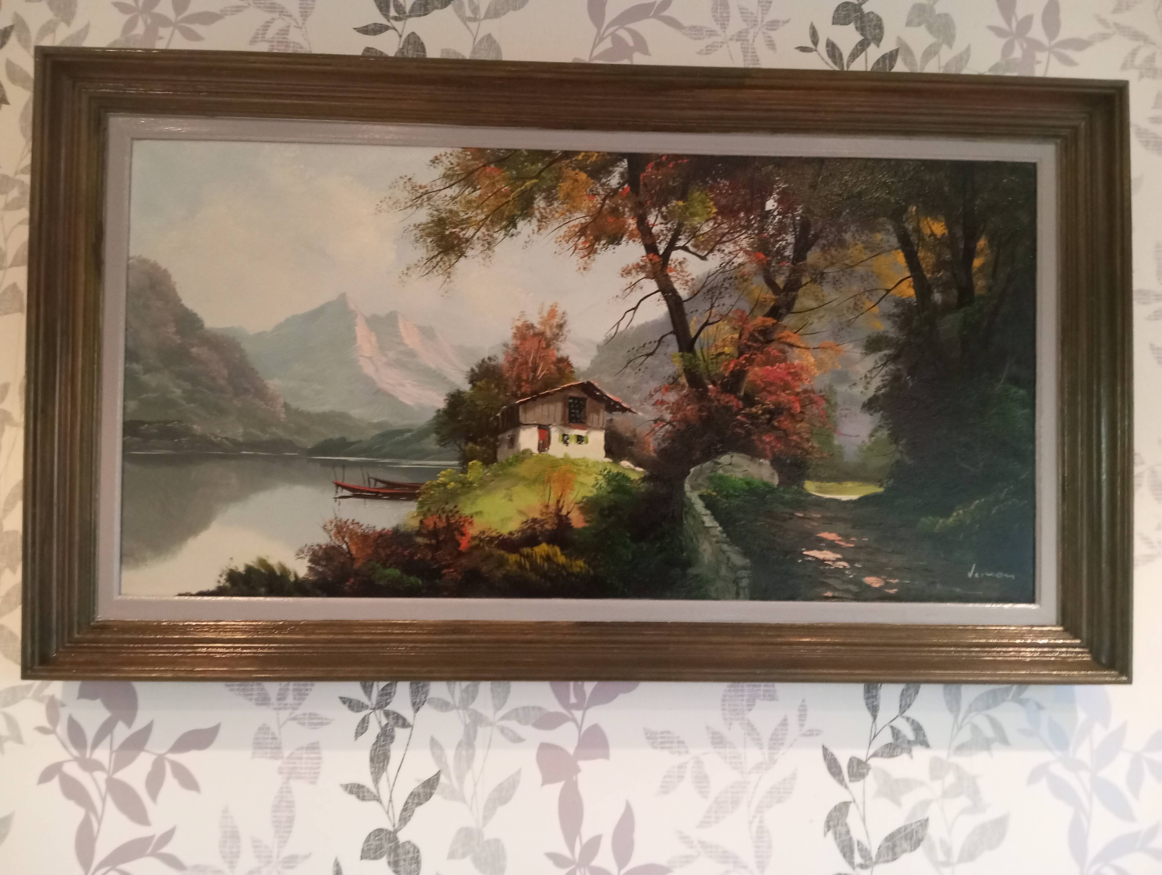 Mountain landscape oil painting