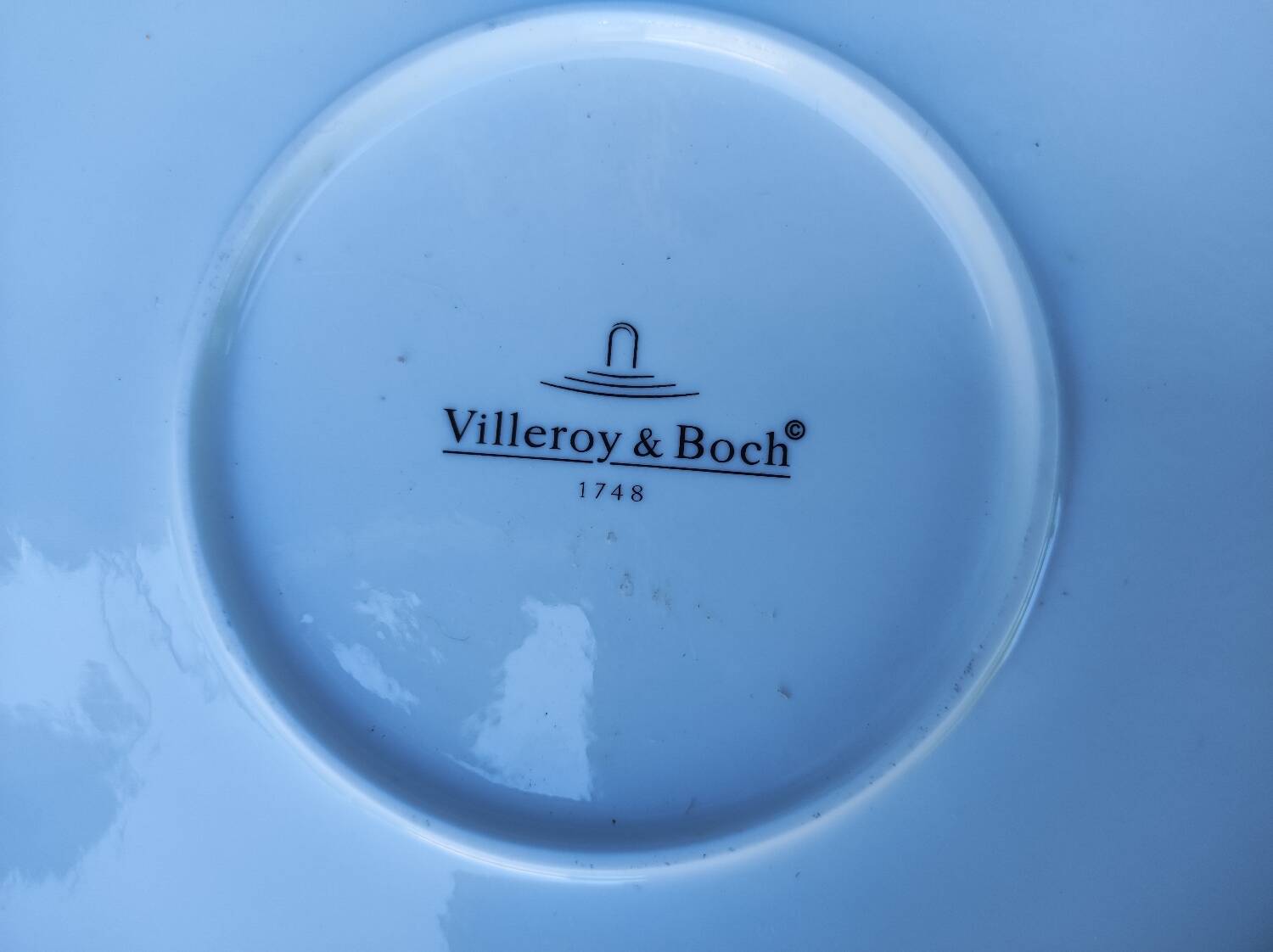 Old Villeroy & Boch hollow dish, blue floral pattern