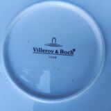 Ancien plat creux Villeroy & Boch, motif floral bleu