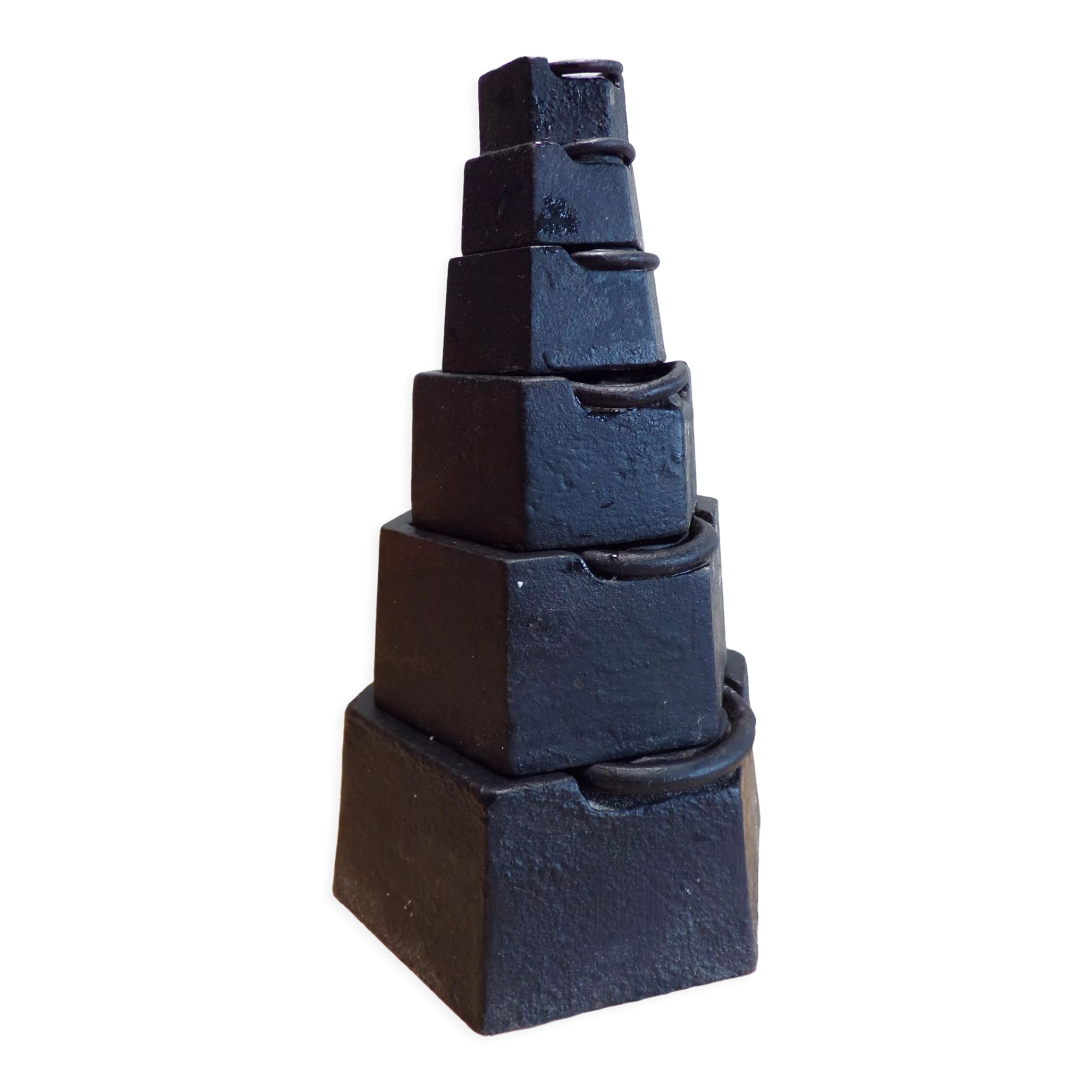Set 6 cast iron weights for roberval scale