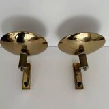 Pair of vintage chrome and brass wall lights, Italy 1980