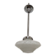 Suspension Art déco en verre de Clichy moucheté blanc, France vers 1920