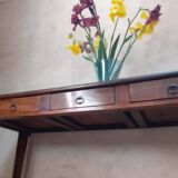 Monastery table, community table, 19th-century solid walnut console.