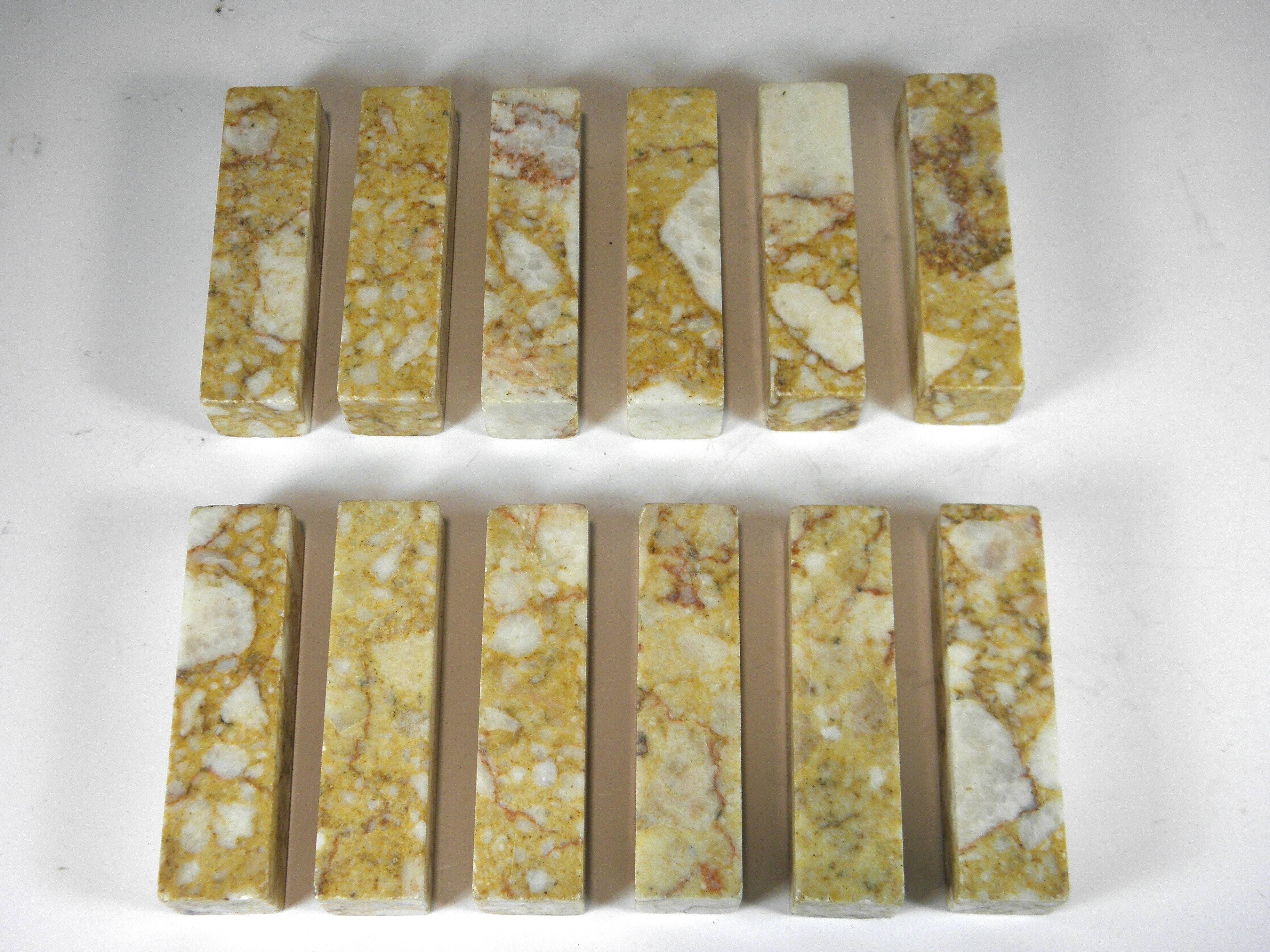 Case of 12 marble knife holders