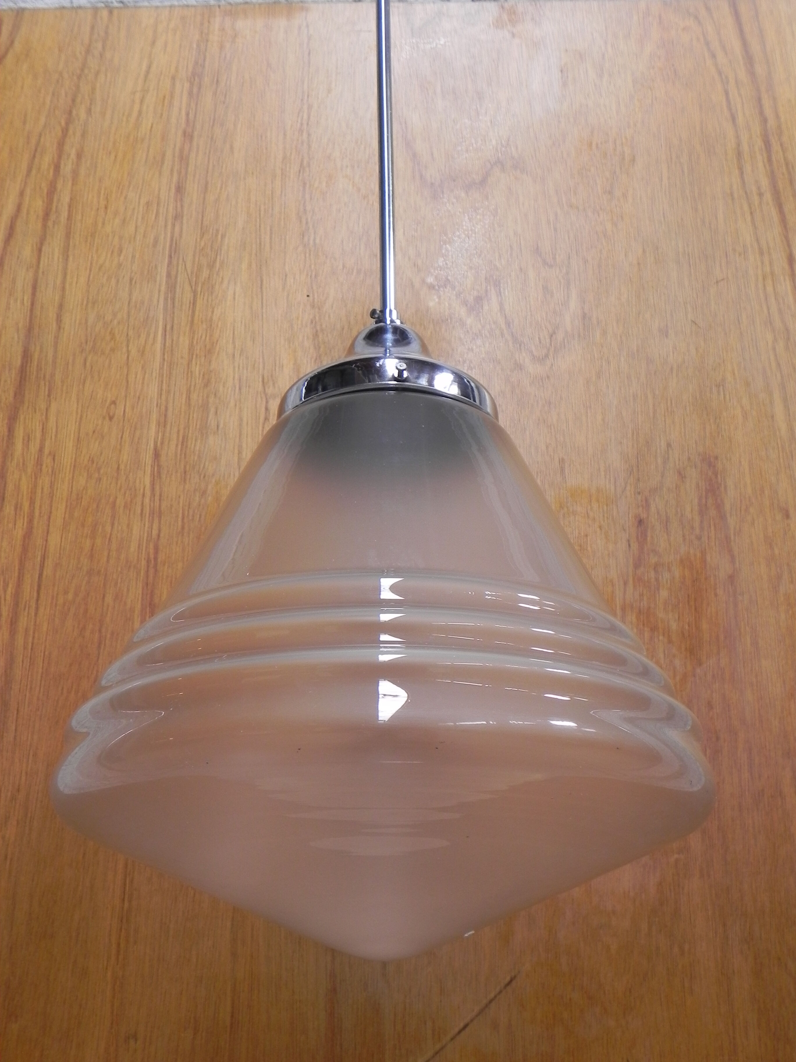 Art Deco hanging lamp with frosted glass shade