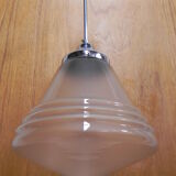 Art Deco hanging lamp with frosted glass shade
