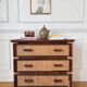 Commode en rotin vintage
