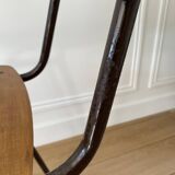 Industrial chair, vintage school chair, wood and metal