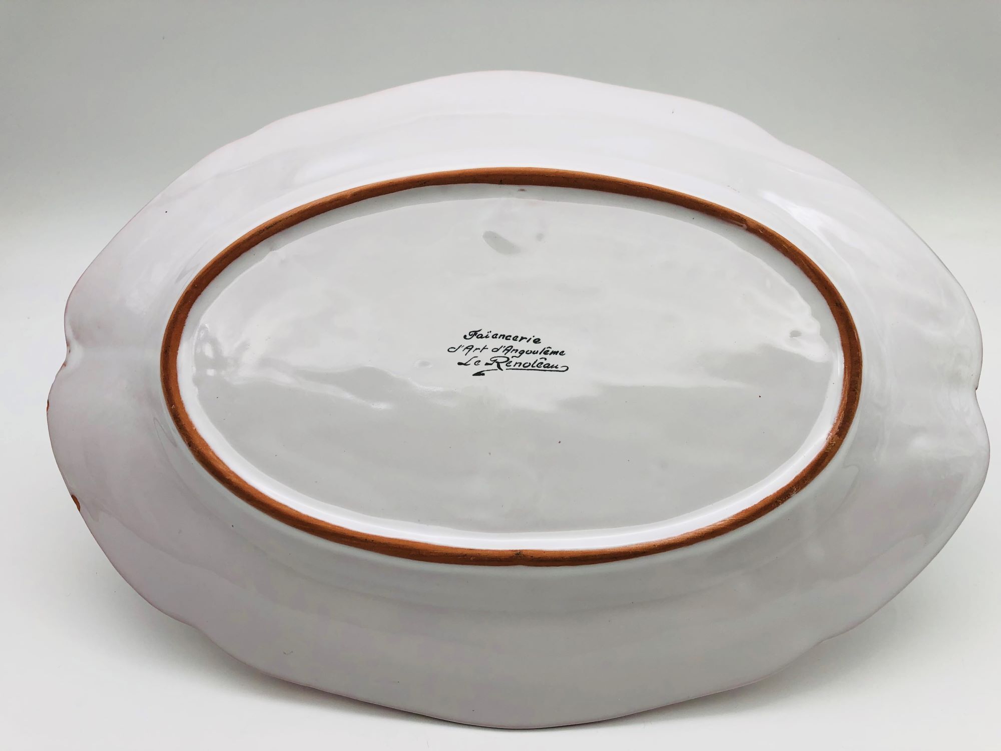 Oval serving dish, Faïencerie D'Angoulême- le Renoleau
