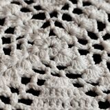 Dessus de lit en coton blanc -  jeté de canapé aux motifs géométriques