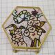Brass box, glass and stained glass