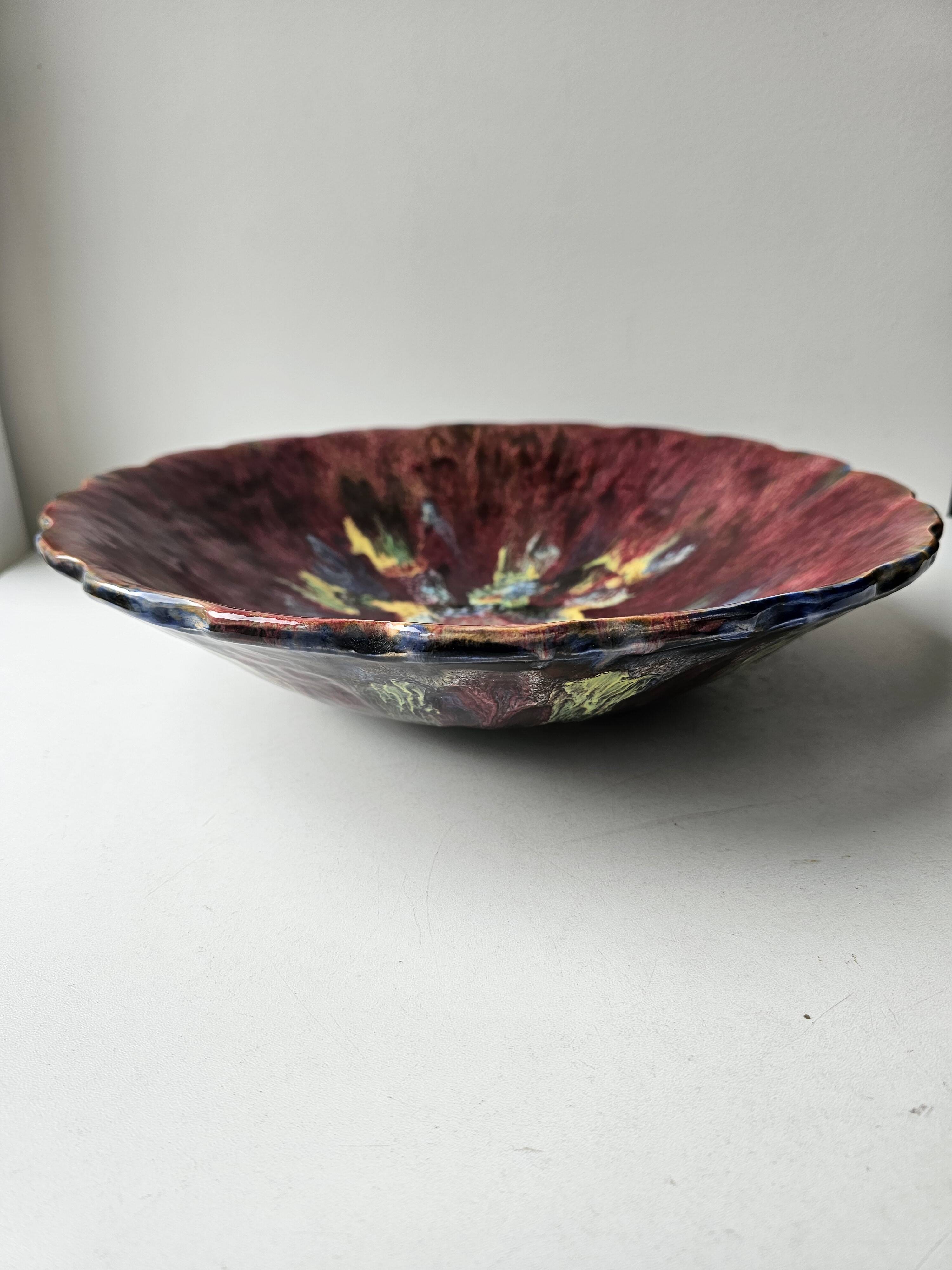 Magnifique Coupe à fruits en céramique Signée Raymond Raffour (1901-1988) 3