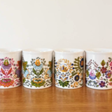 6 cups service, vintage mugs from the 70s, Staffordshire Kiln Craft