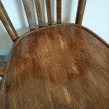 Lot of 7 patinated bistro chairs
