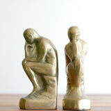 The thinker by Rodin brass bookends 60 years