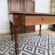 Antique Louis Philippe style desk - mustard yellow leather top