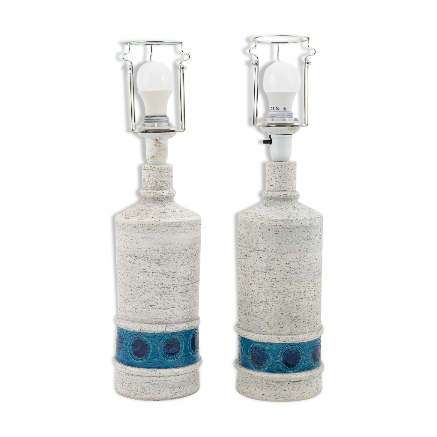 Pair of ceramic tble lights, Bitossi, Italy
