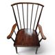 Fauteuil à haut dossier en éventail Baumann années 60