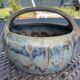 Empty pocket basket in denbac stoneware green blue brown office table dressing table decoration